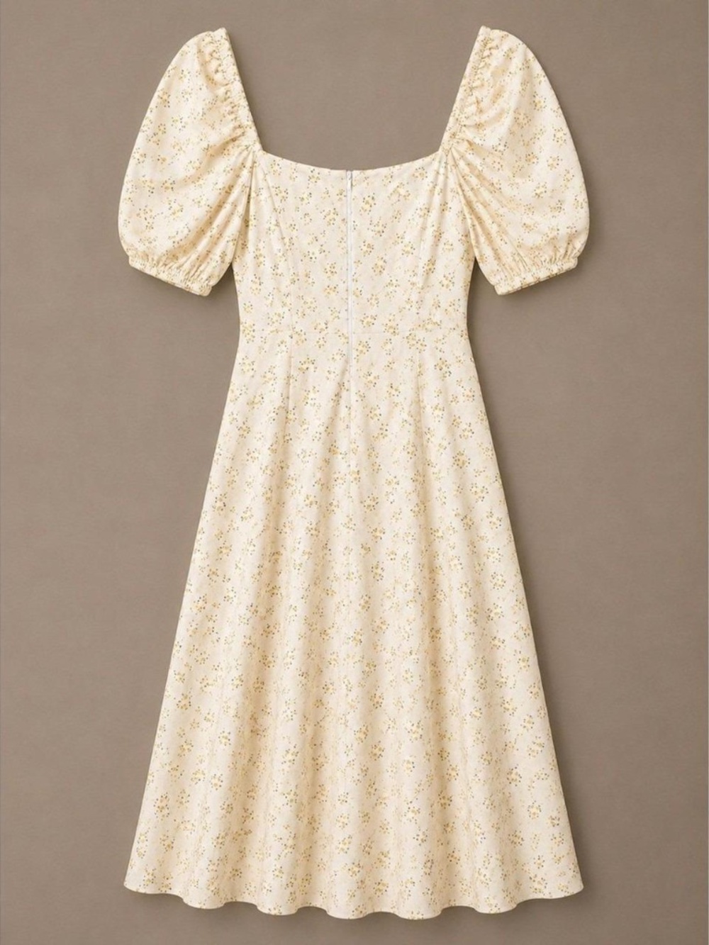White and Yellow Floral Bardot Milkmaid Midi Dress - Picture 4 of 7